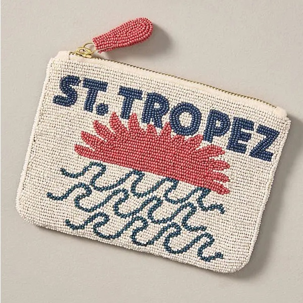 NWT Anthropologie Fiona Beaded St. Tropez Beaded City Edition Pouch